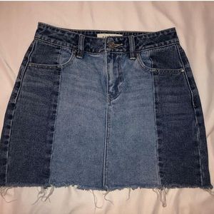 Two toned denim skirt